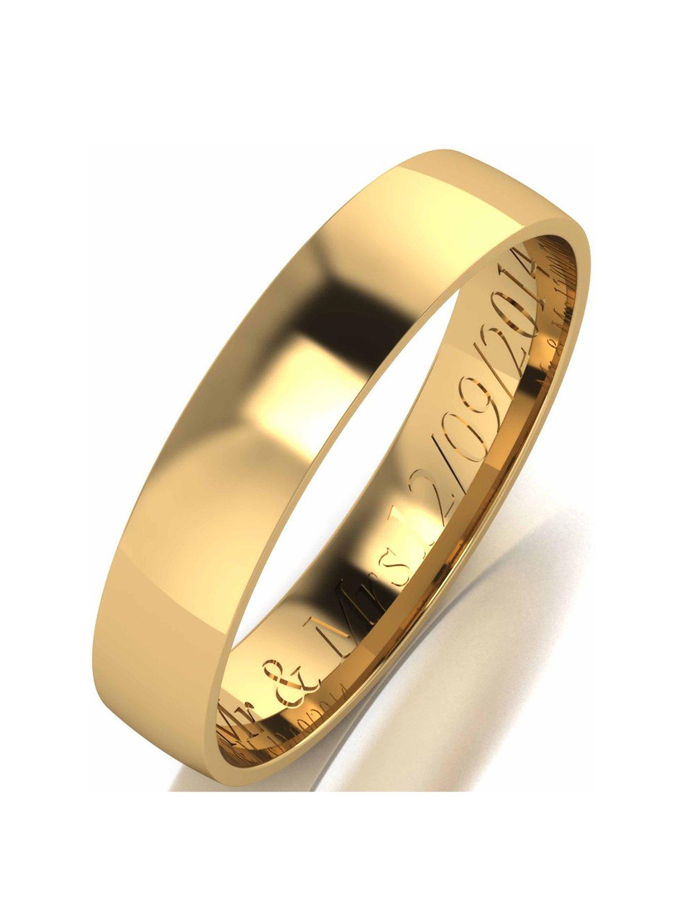 Millgrain Patterned Wedding Ring 9ct Yellow Gold Band Heavy All Sizes and Widths