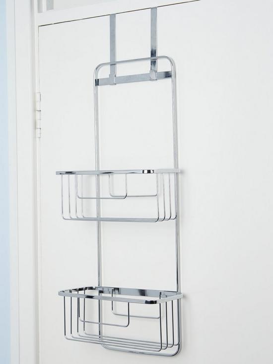 back image of croydex-hook-over-door-double-storage-basket