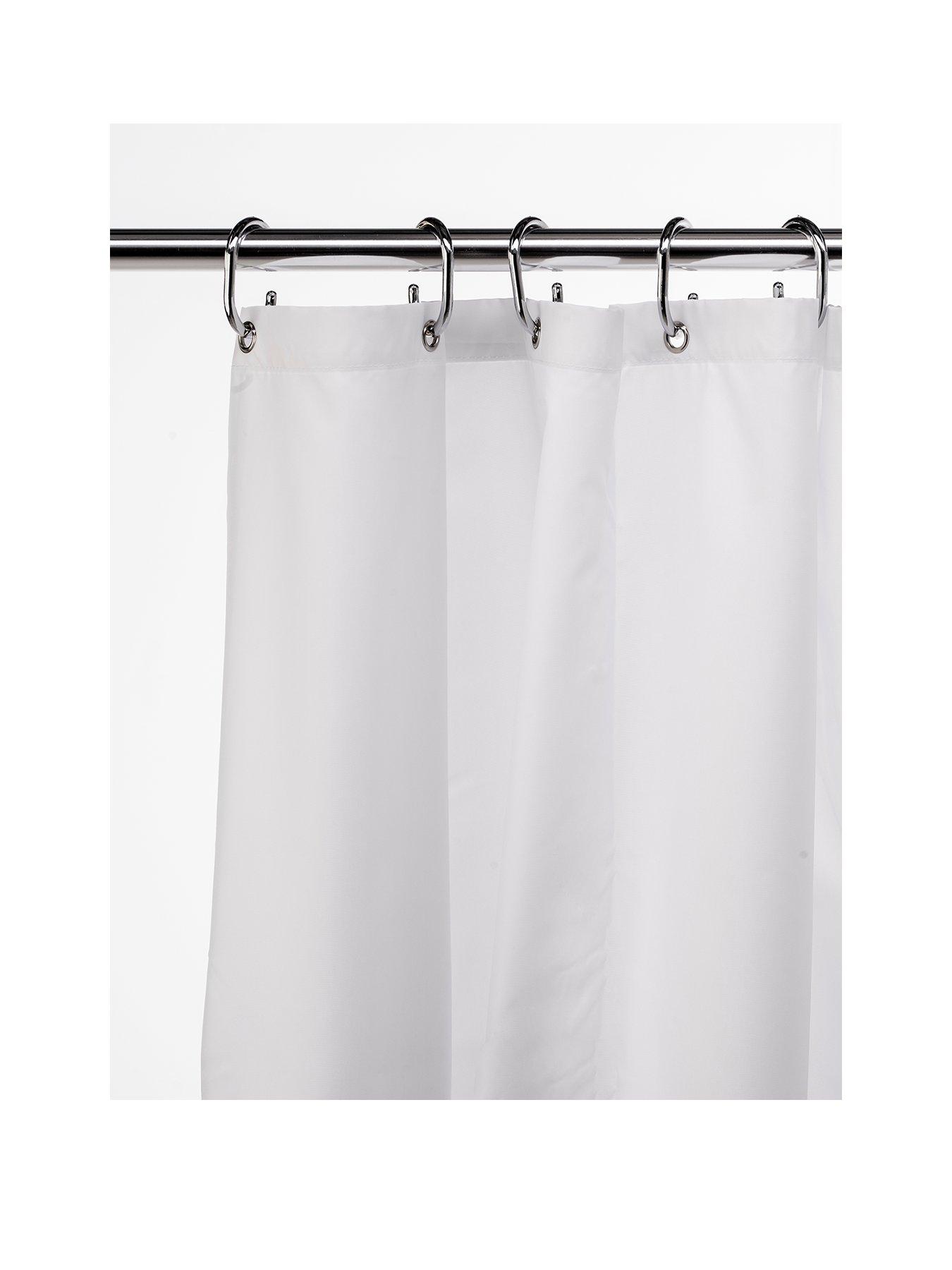 Image 2 of 4 of Croydex Plain Textile Shower Curtain &ndash;&nbsp;White