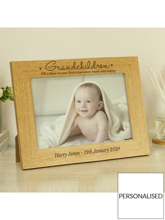 stillFront image of the-personalised-memento-company-personalised-grandchildren-wooden-photo-frame-s