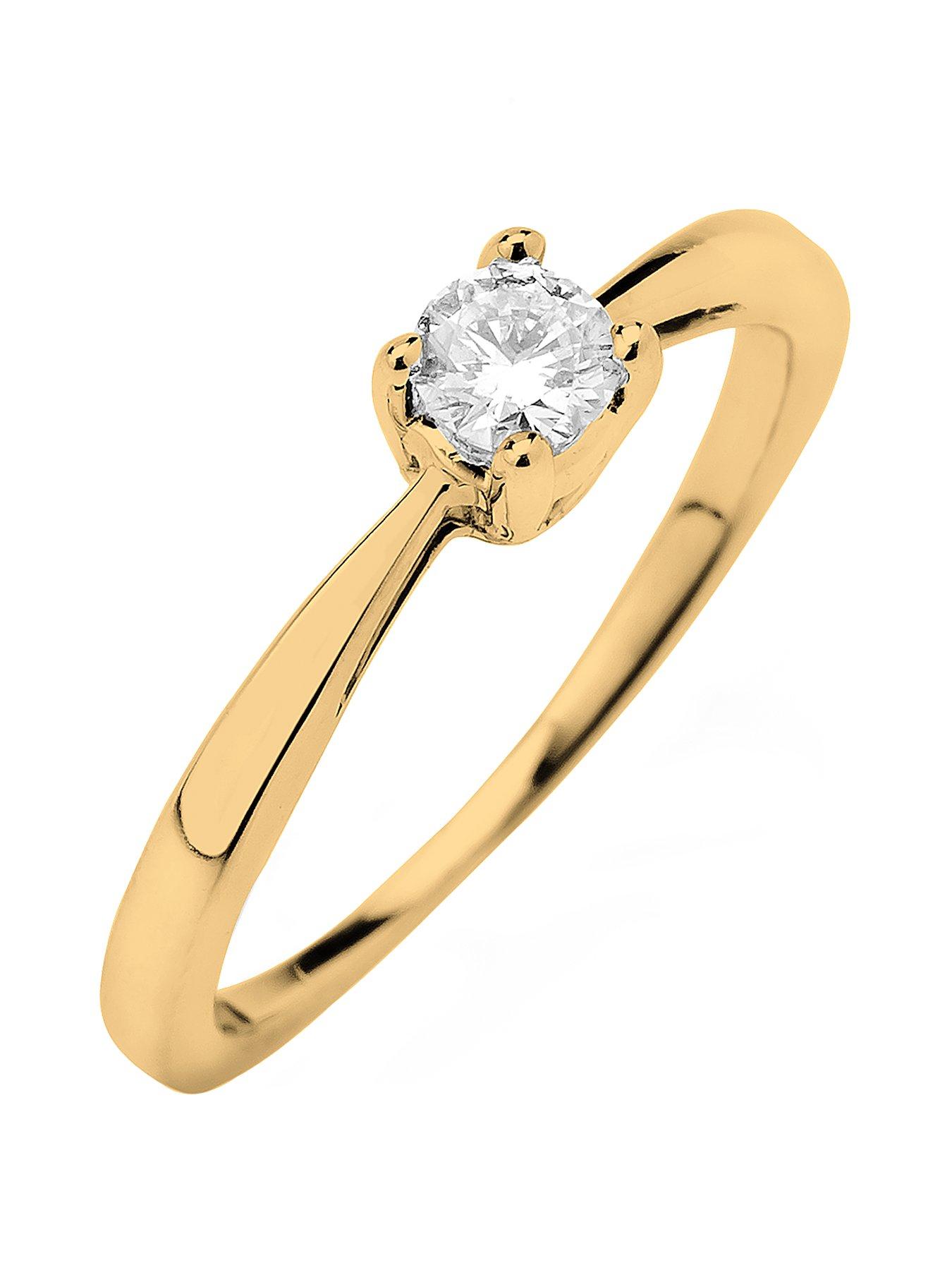 undefined 9ct Gold 25 Point Diamond Solitaire Ring