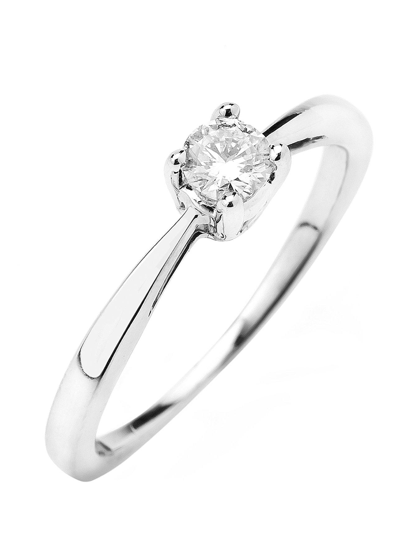 Love DIAMOND 9ct Gold 25 Point Diamond Solitaire Ring