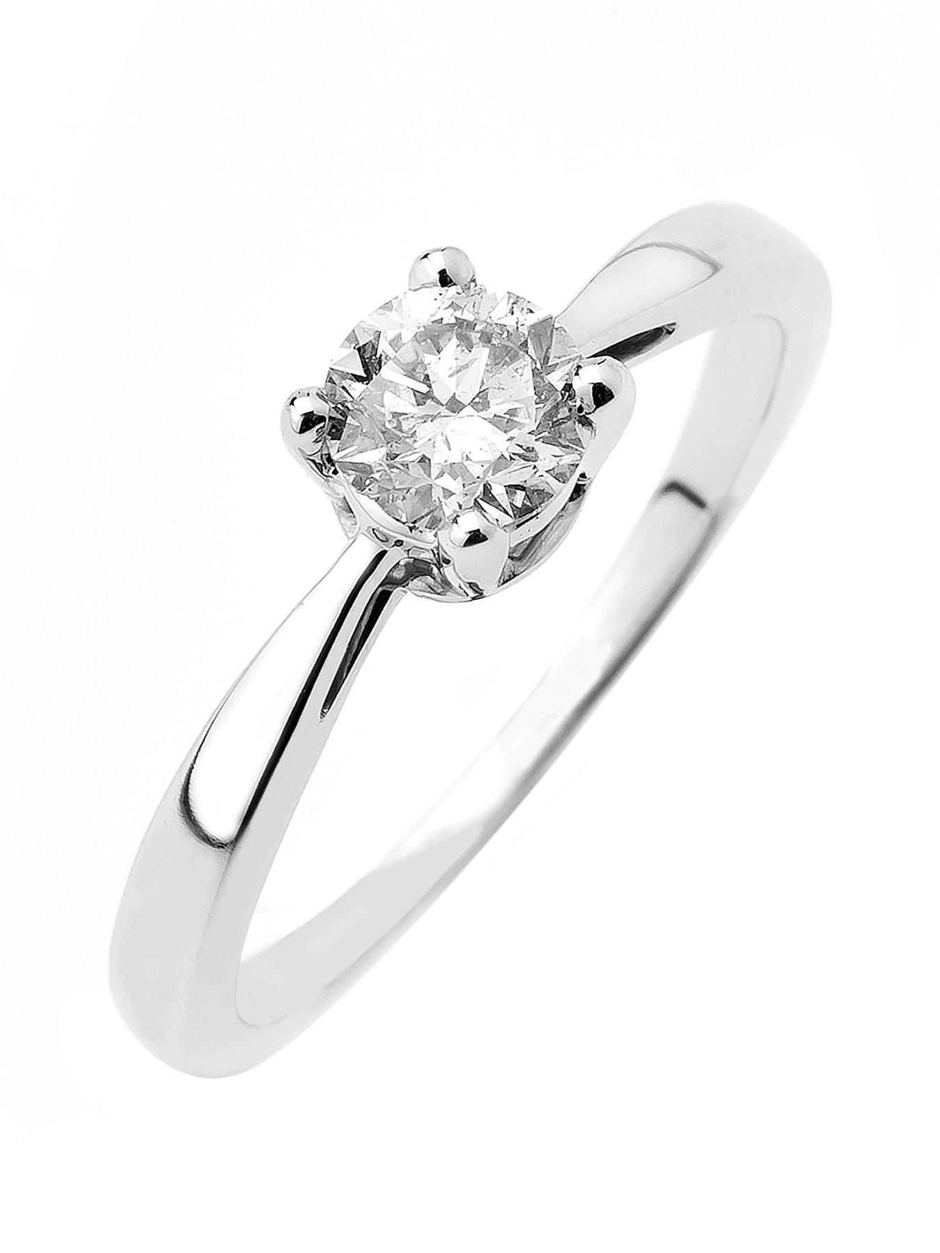 Image 1 of 7 of Love DIAMOND 9ct Gold 50 Point Diamond Solitaire Ring