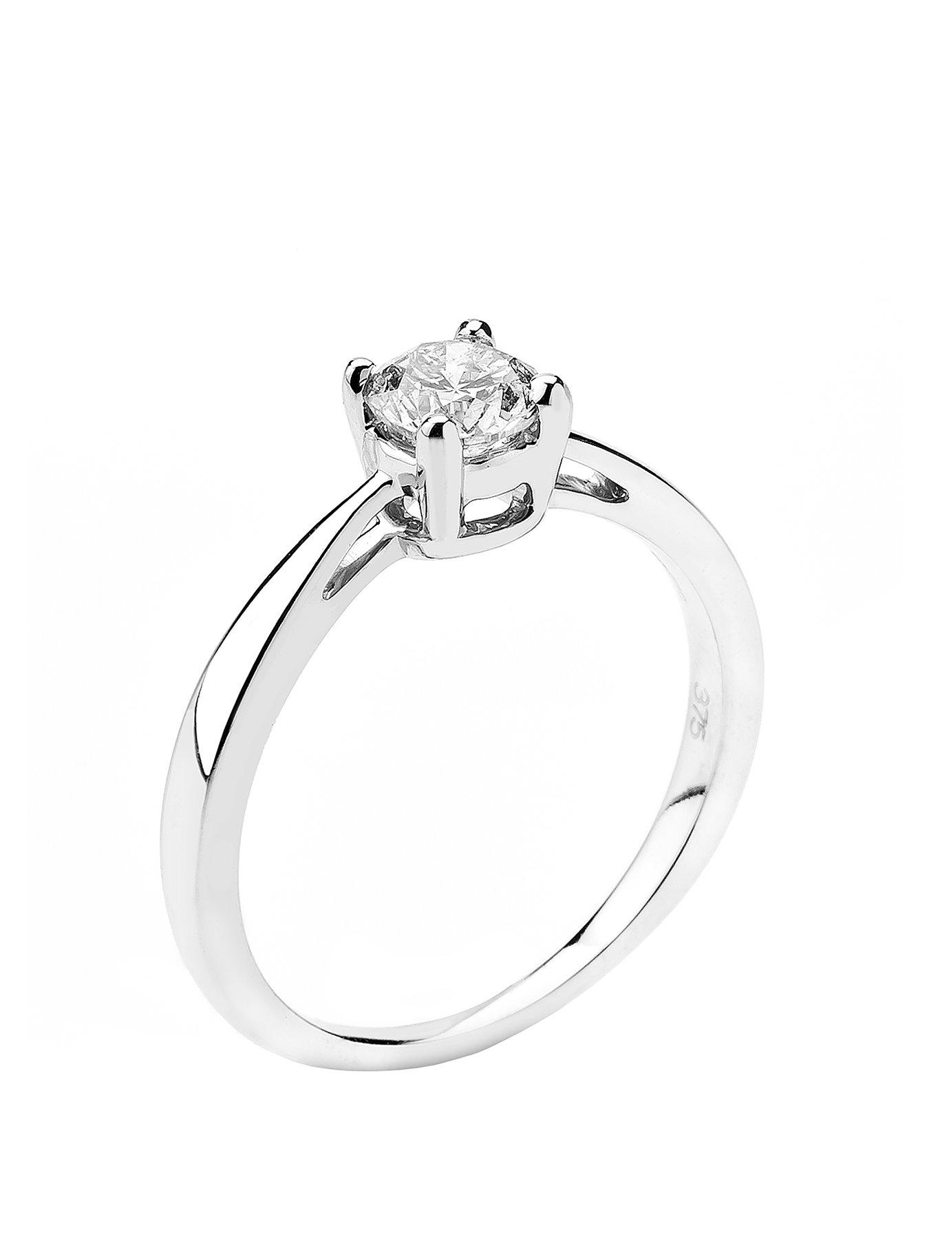  image of love-diamond-9ct-gold-50-point-diamond-solitaire-ring