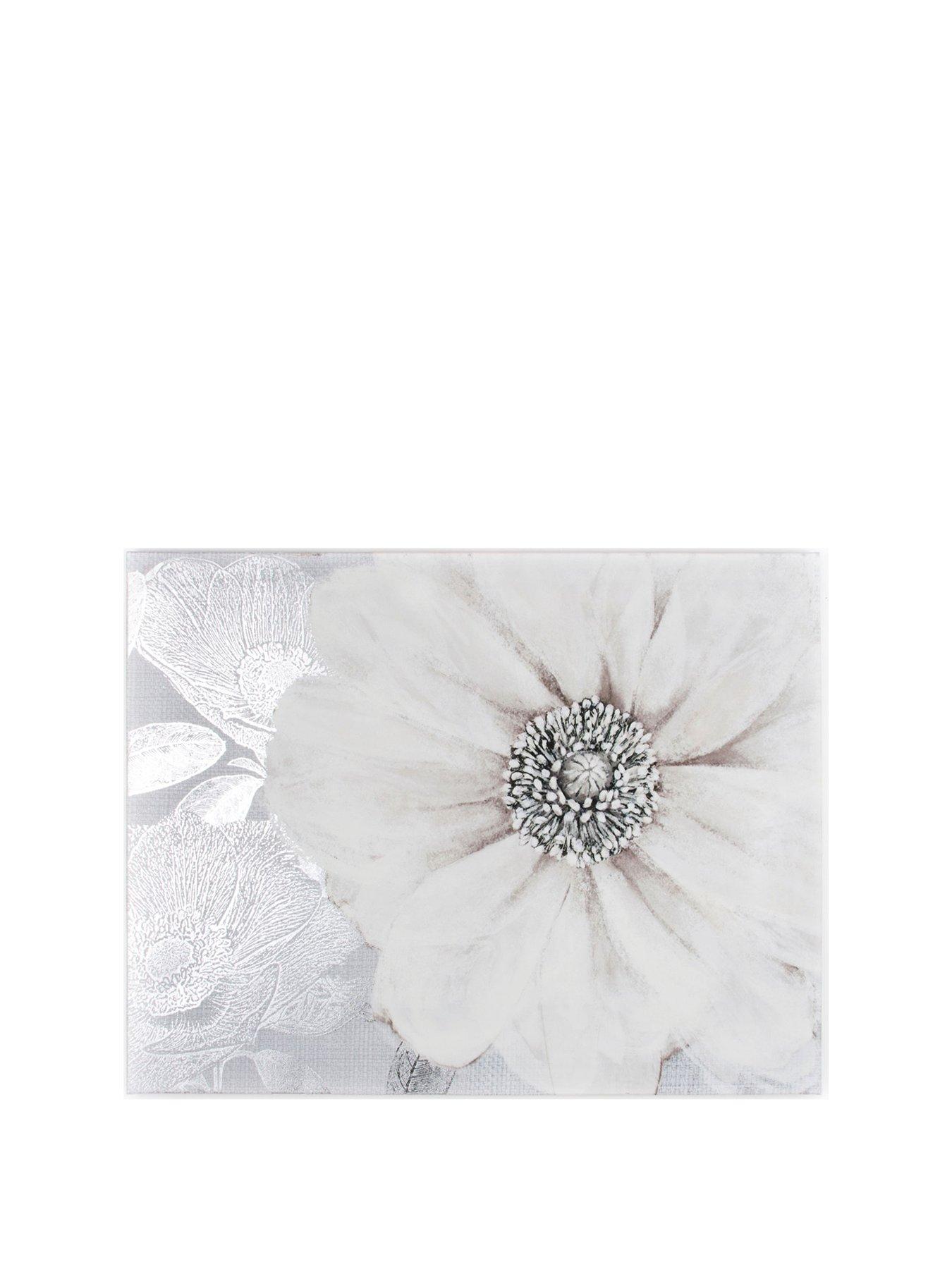 Art For The Home Grey Bloom Canvas with Foil Print