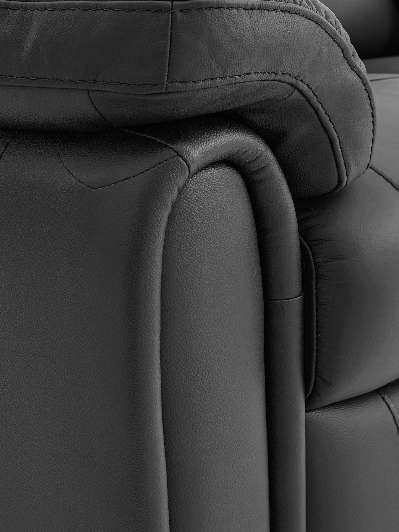 Image 3 of 6 of The Very Collection Leighton&nbsp;Leather/Faux Leather High Back&nbsp;2 Seater Power Recliner Sofa - Black