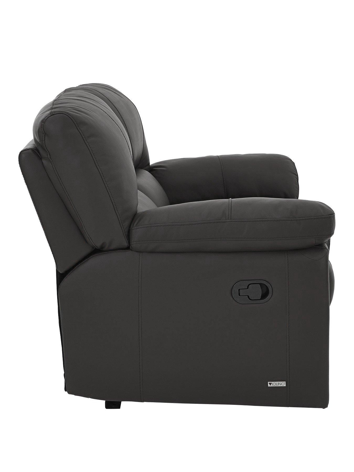 Image 4 of 6 of The Very Collection Leighton&nbsp;Leather/Faux Leather High Back&nbsp;2 Seater Power Recliner Sofa - Black