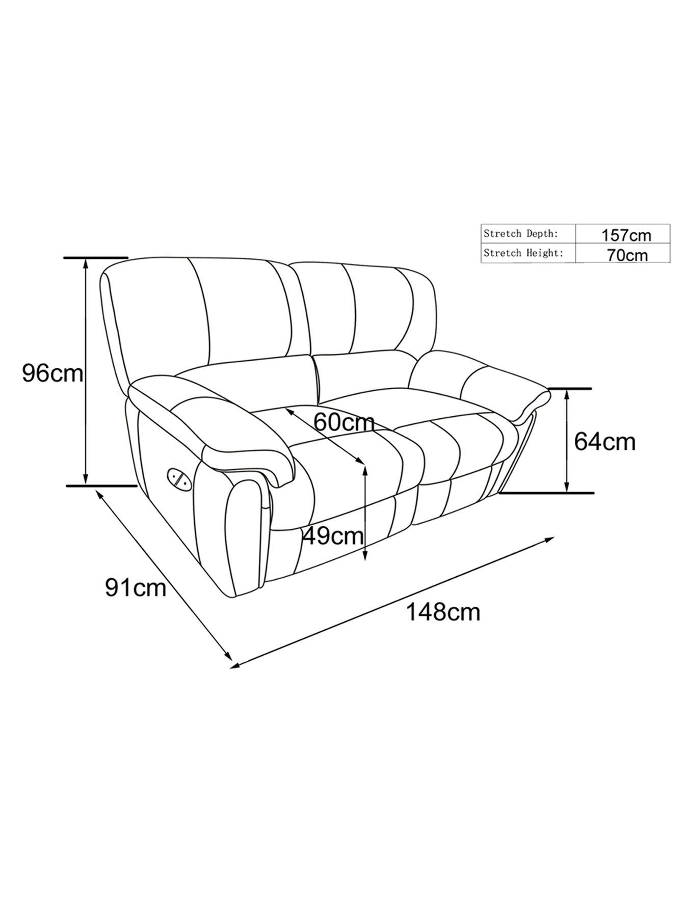 Image 5 of 6 of The Very Collection Leighton&nbsp;Leather/Faux Leather High Back&nbsp;2 Seater Power Recliner Sofa - Black