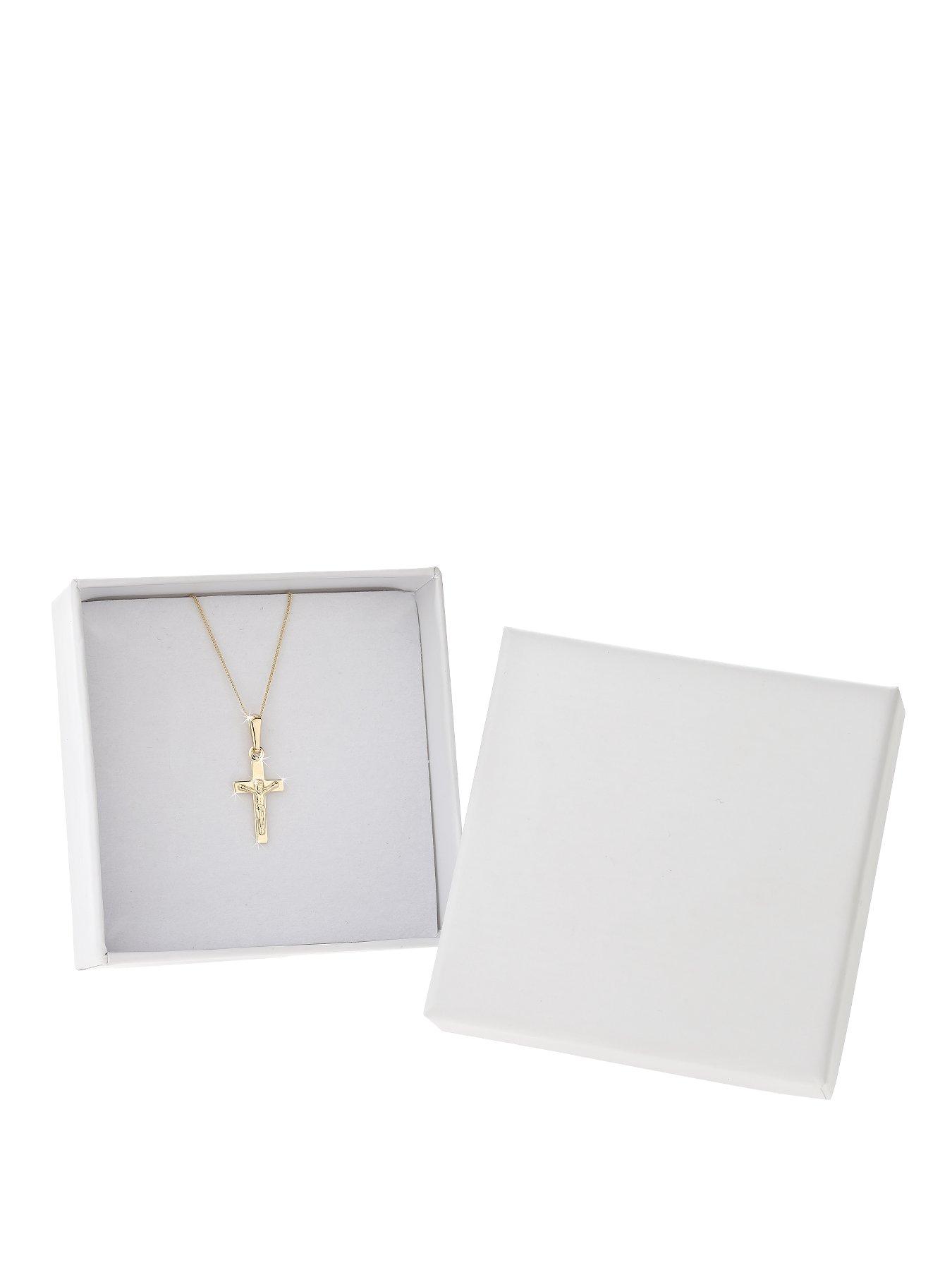 image of the-love-collection-9ct-yellow-gold-crucifix-childrens-pendant