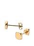  image of love-gold-9-carat-gold-square-stud-earrings