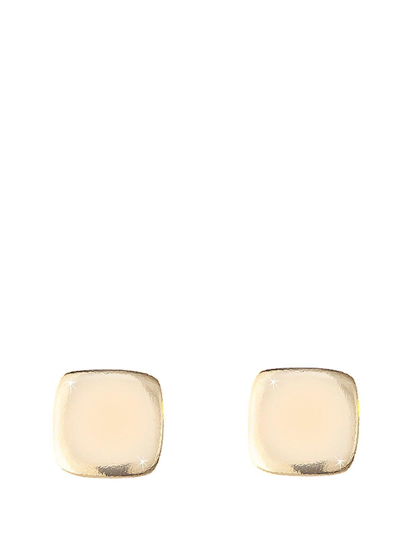 The Love Collection 9 Carat Gold Square Stud Earrings