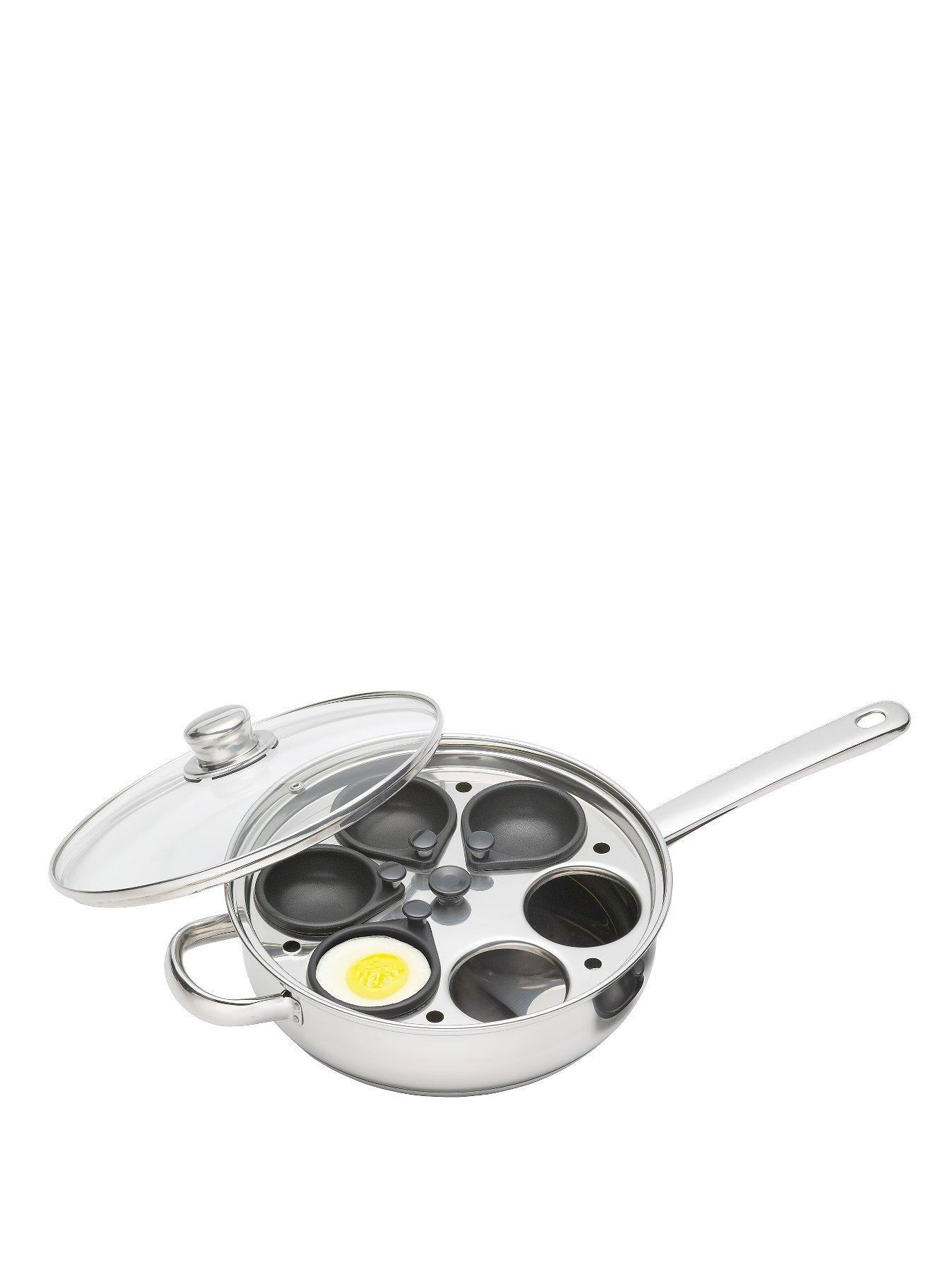 KitchenCraft Non-Stick Stainless Steel 6 Hole Egg Poacher Pan