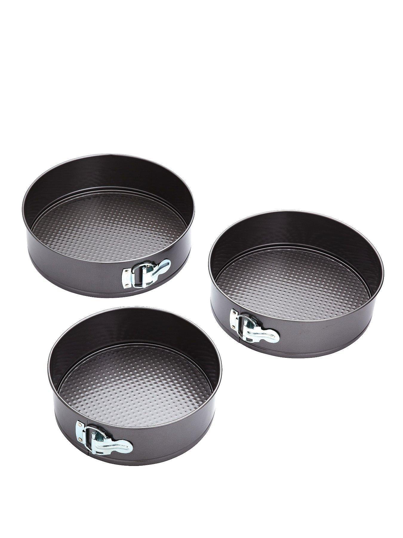 KitchenCraft Non-Stick Springform Baking Cake Tins - Set of 3