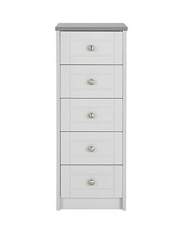 Very Alderley Ready Assembled Narrow 5 Drawer Chest Picture