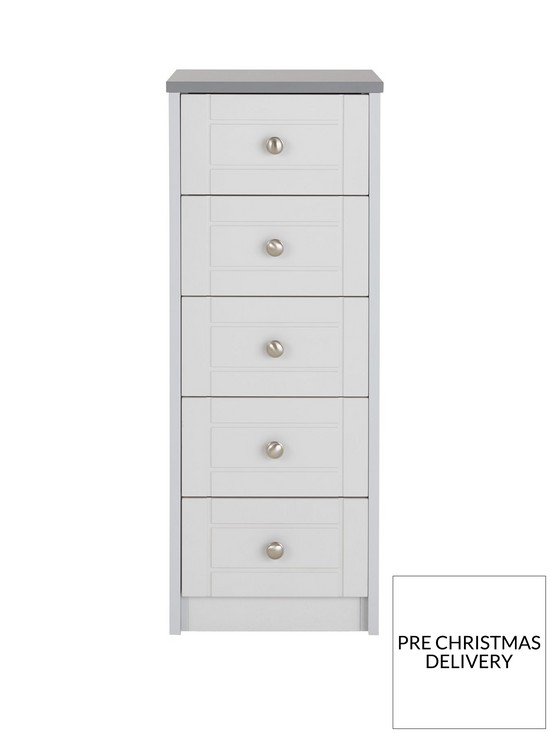 front image of alderley-ready-assembled-narrow-5-drawer-chest