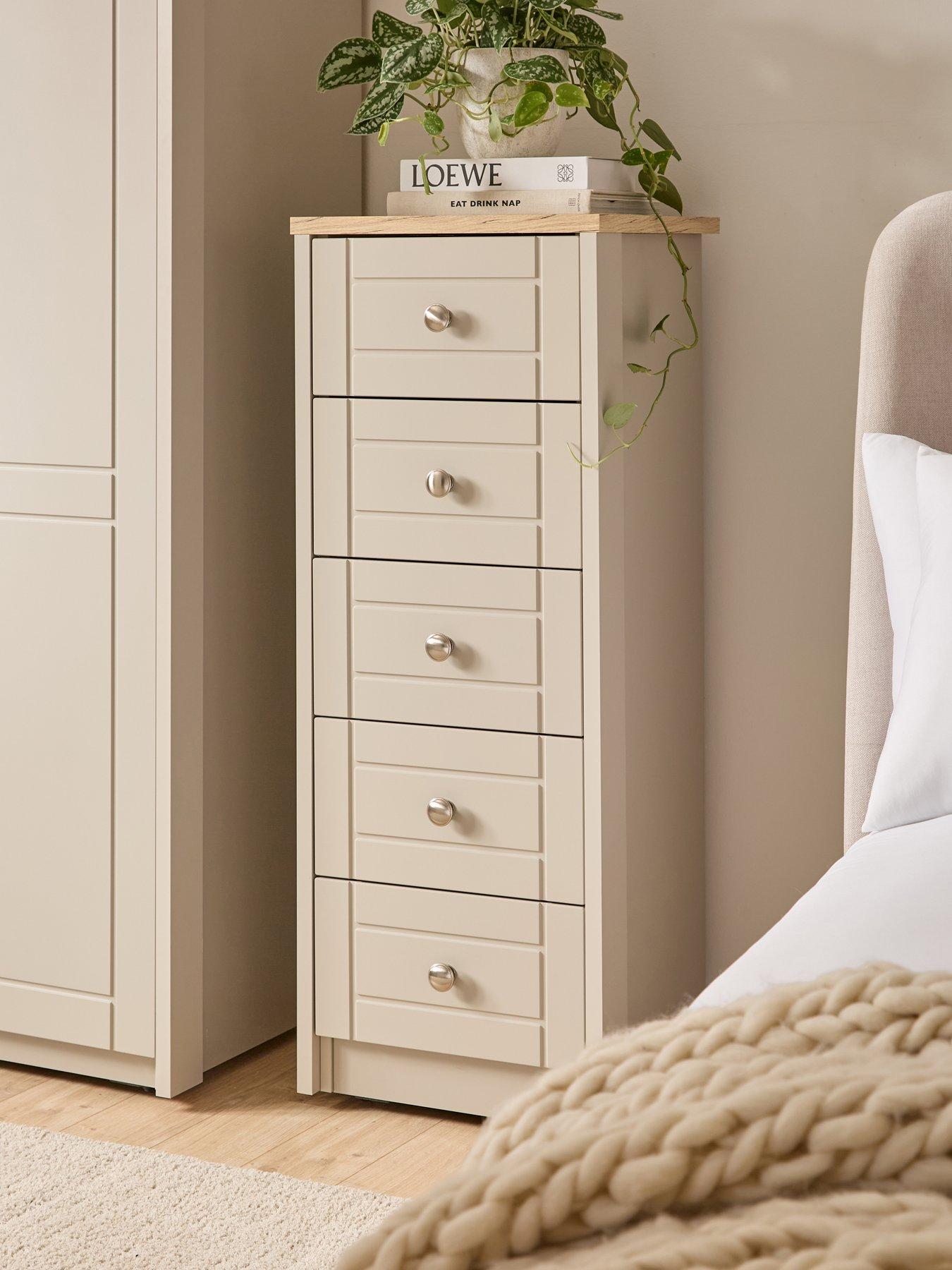 one-call-alderley-ready-assembled-narrow-5-drawer-chest