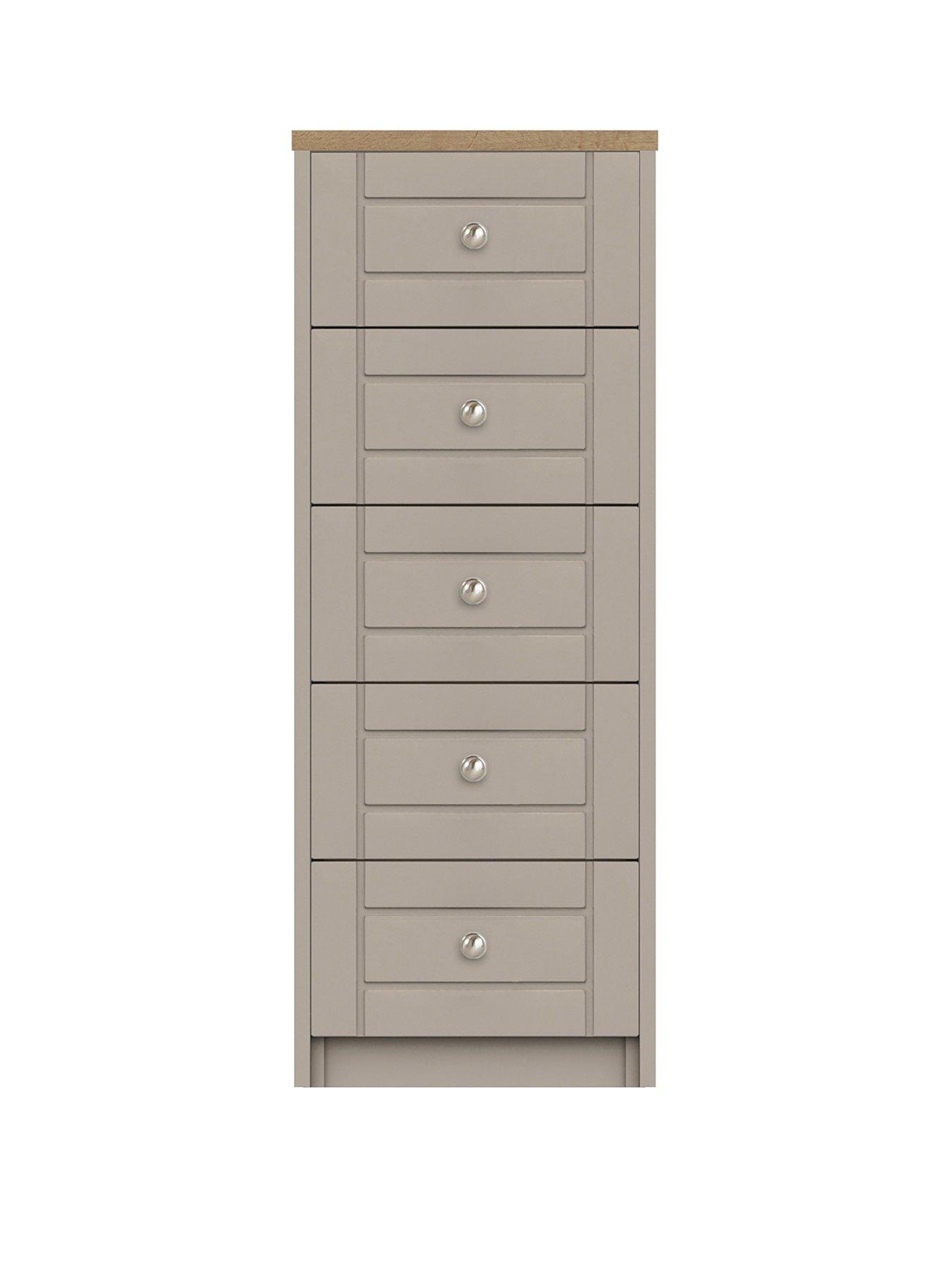 one-call-alderley-ready-assembled-narrow-5-drawer-chest