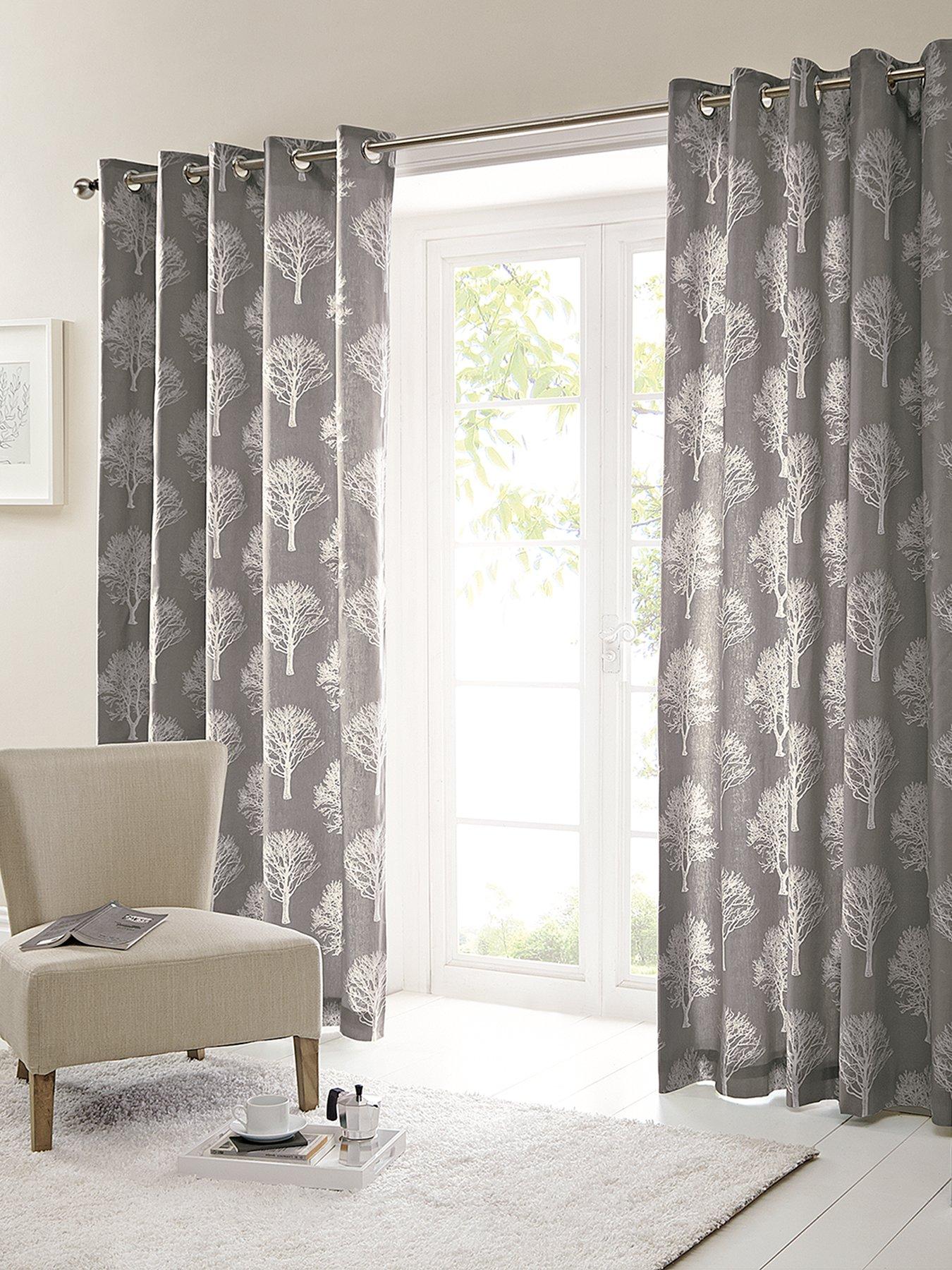 undefined Silvestry Printed Eyelet Lined Curtains