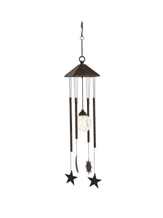 front image of smart-solar-sun-moon-and-stars-windchime-and-light