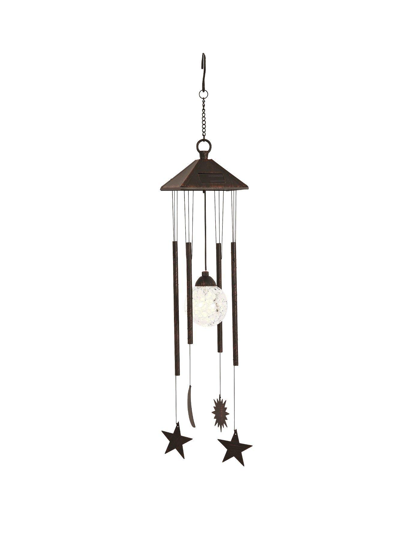 Smart Solar Sun, Moon and Stars Windchime and Light