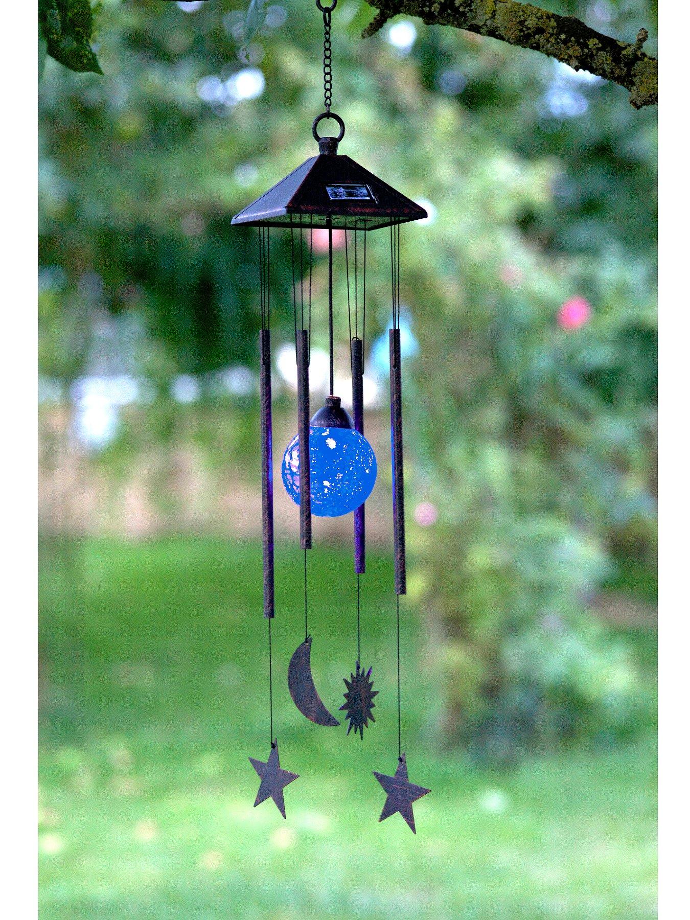 Image 2 of 3 of Smart Solar Sun, Moon and Stars Windchime and Light