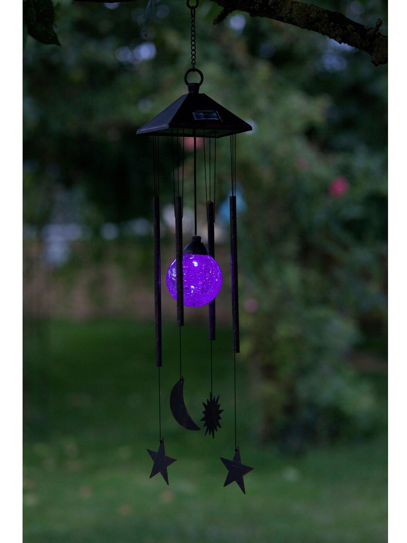 Image 3 of 3 of Smart Solar Sun, Moon and Stars Windchime and Light