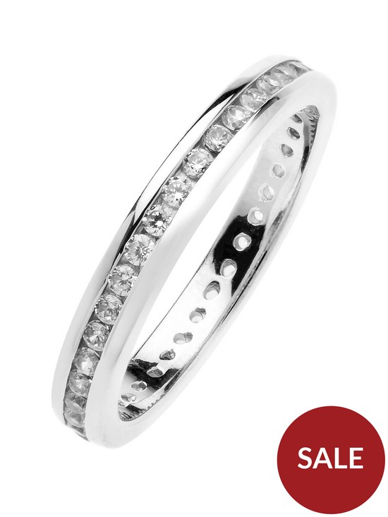 front image of the-love-silver-collection-rhodium-plated-sterling-silver-channel-set-eternity-cubic-zirconia-ring