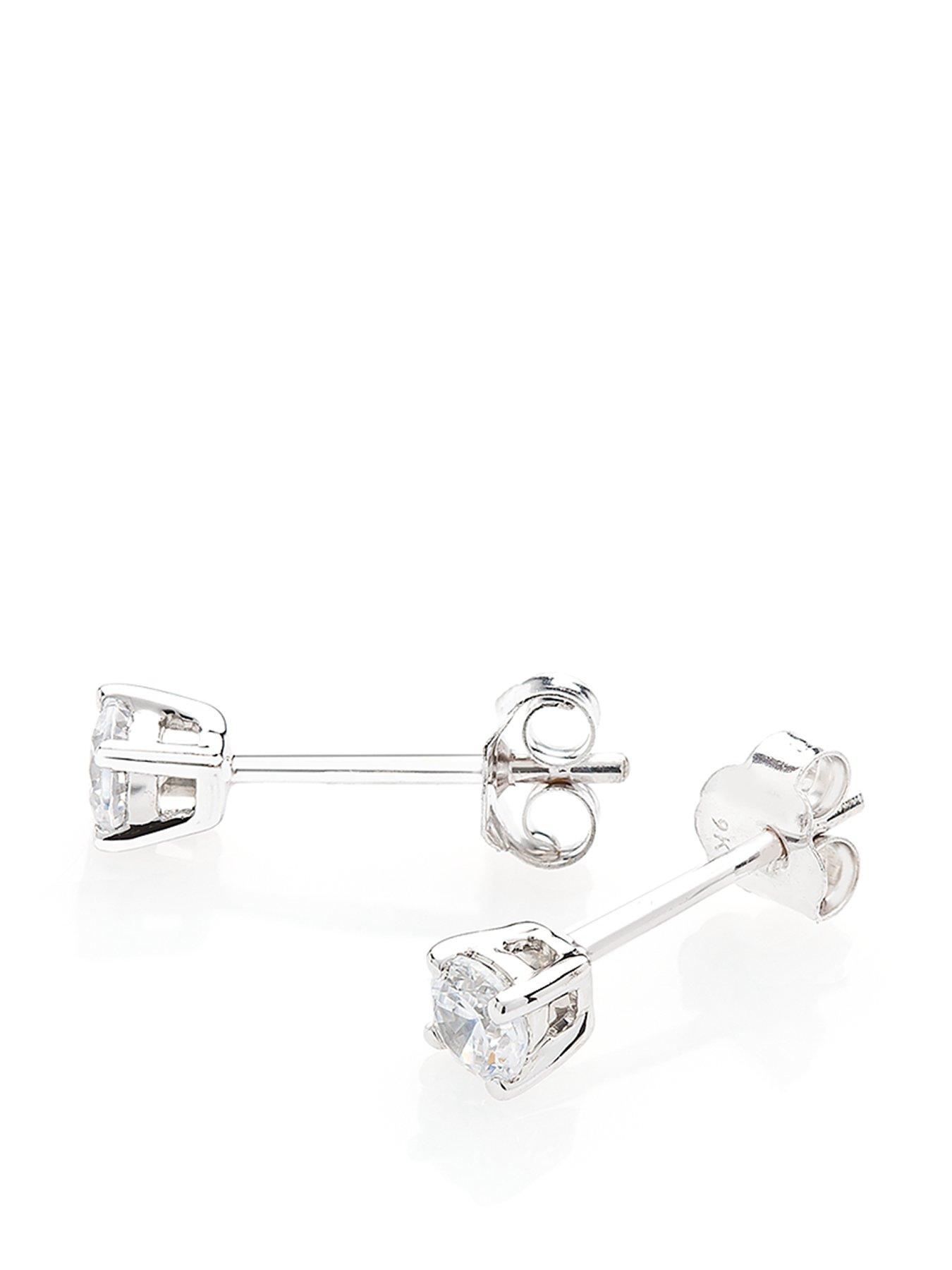  image of love-diamond-9ct-white-gold-25-point-diamond-solitaire-earrings