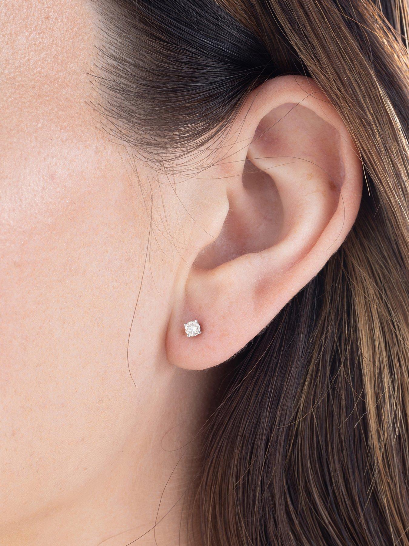 Image 3 of 5 of Love DIAMOND 9ct White Gold 25 Point Diamond Solitaire Earrings