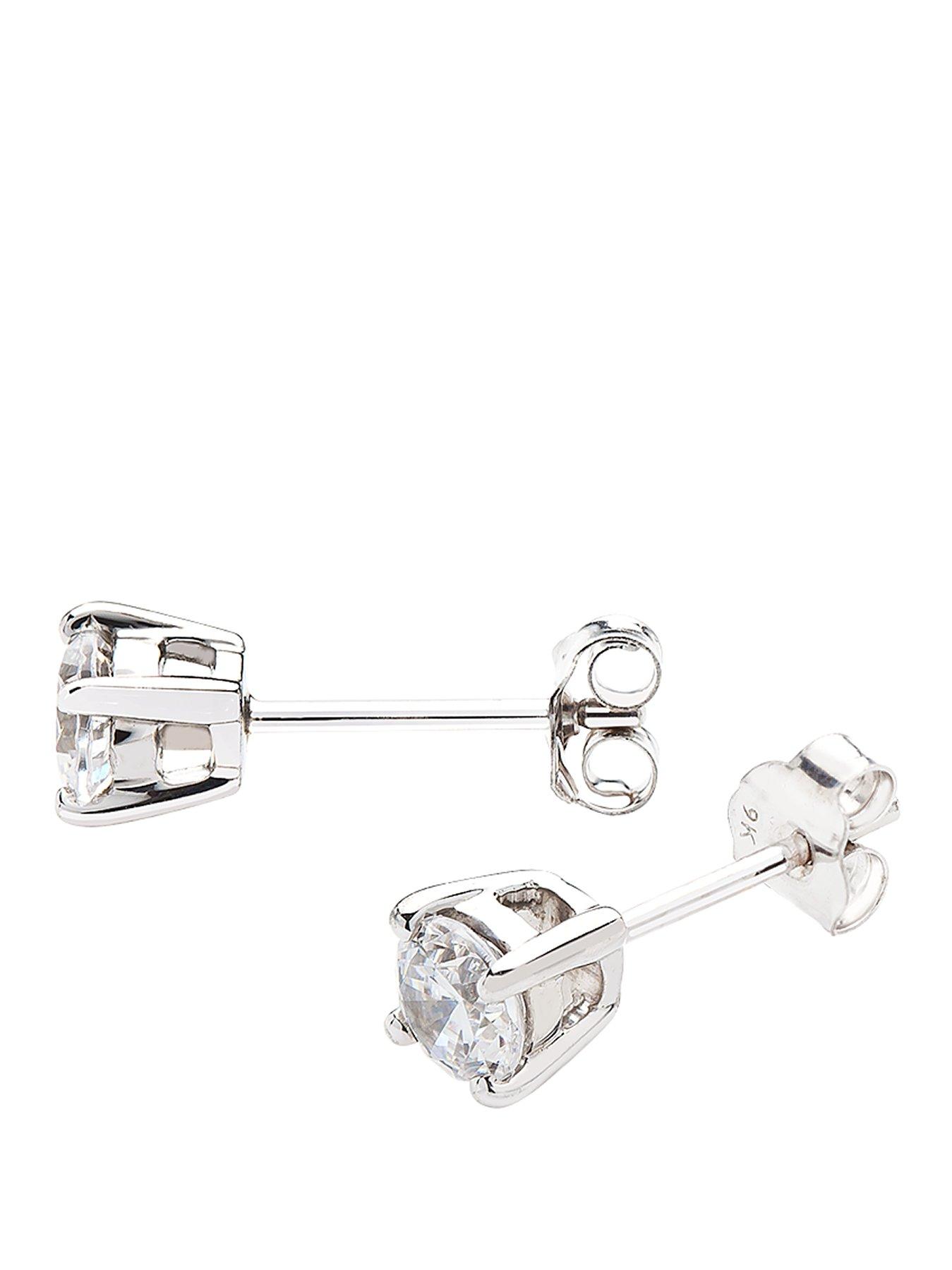 9 carat clearance white gold earrings