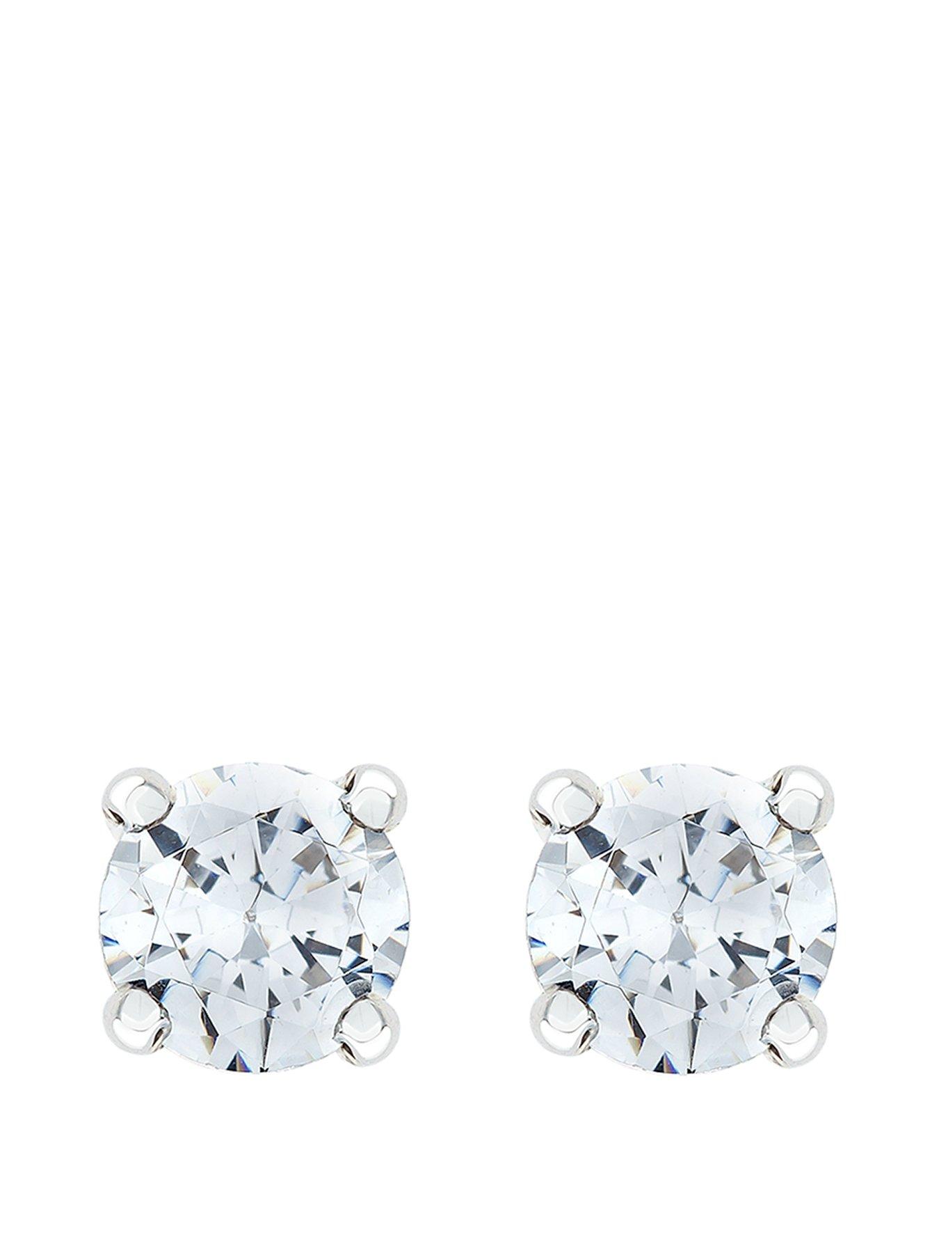 Image 2 of 5 of Love DIAMOND 9-Carat White Gold 50 Point Diamond Solitaire Earrings