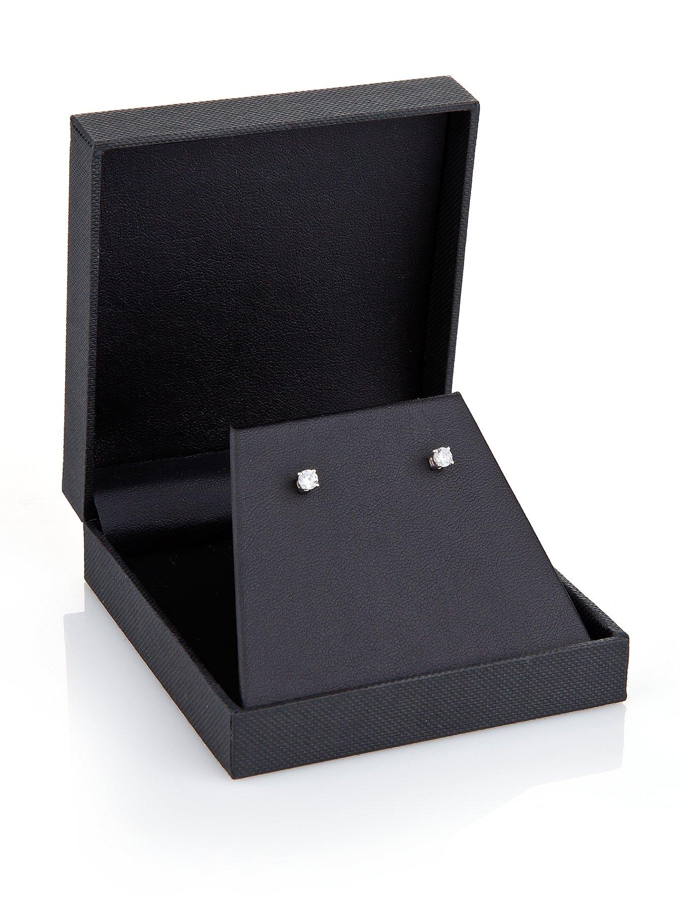 Image 5 of 5 of Love DIAMOND 9-Carat White Gold 50 Point Diamond Solitaire Earrings