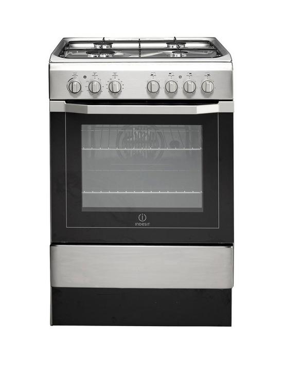 front image of indesit-i6g52x-60-cm-single-oven-dual-fuel-cooker