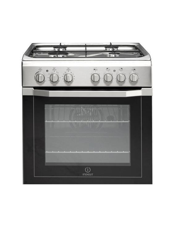 stillFront image of indesit-i6g52x-60-cm-single-oven-dual-fuel-cooker