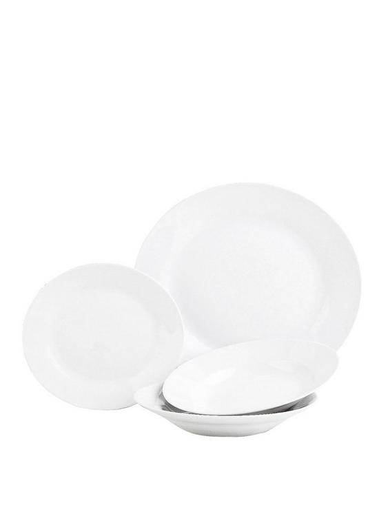 front image of sabichi-simple-white-porcelain-12-piece-dinner-set