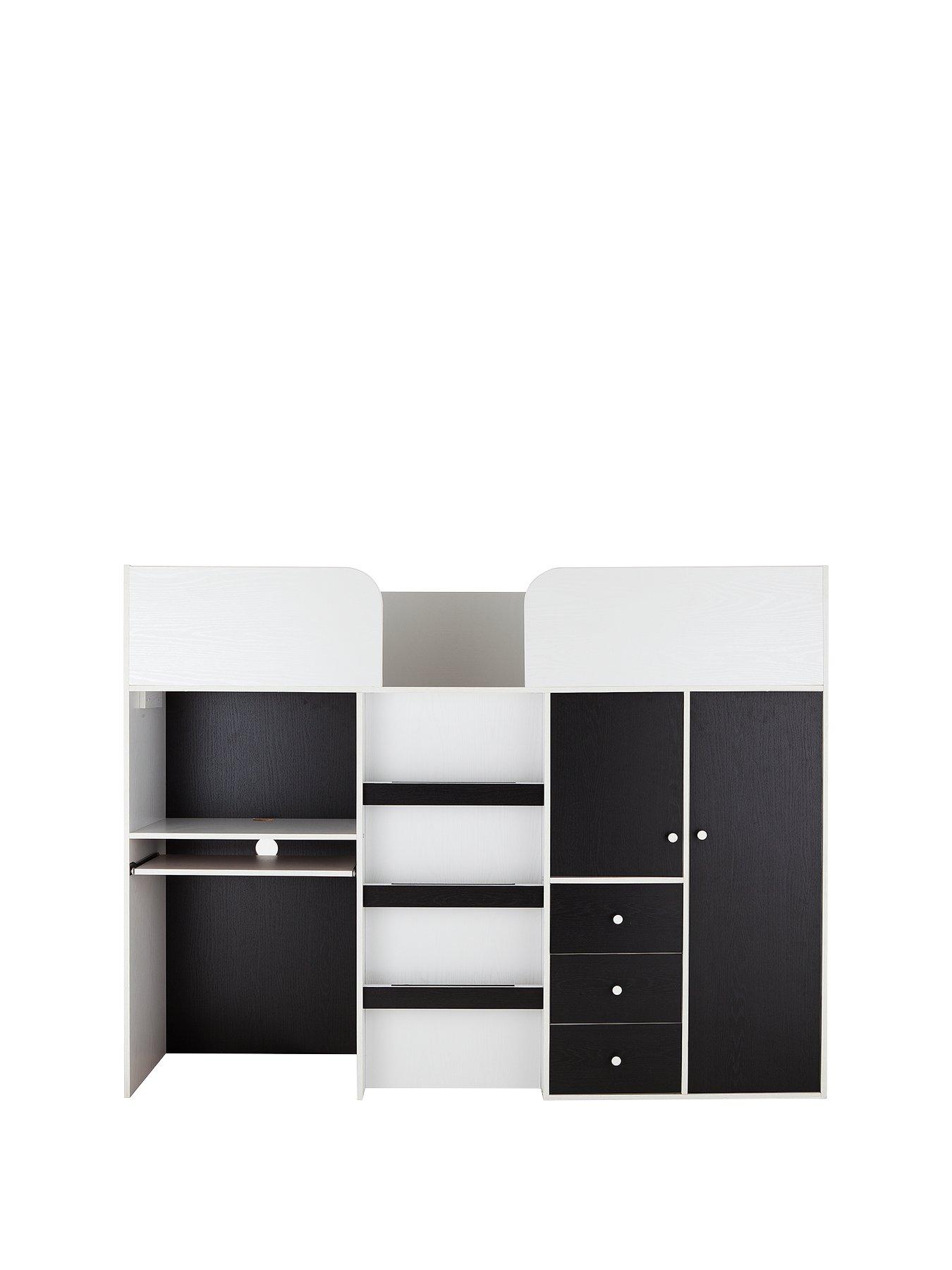 mid sleeper bed with wardrobe