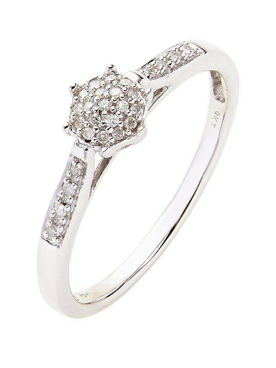front image of love-diamond-9-carat-white-gold-10-point-diamond-cluster-ring-with-diamond-set-shoulders