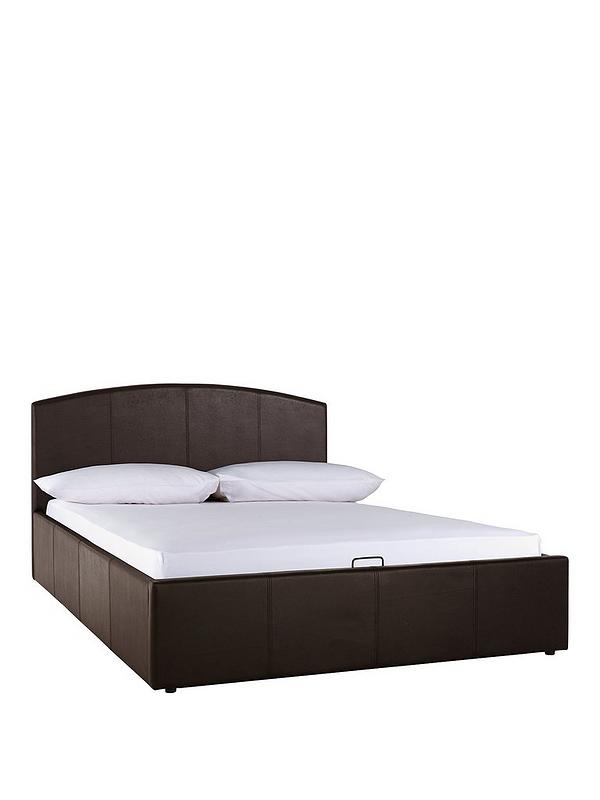 Marston Faux Leather Lift Up Storage, King Size Faux Leather Bed Frame With Drawers