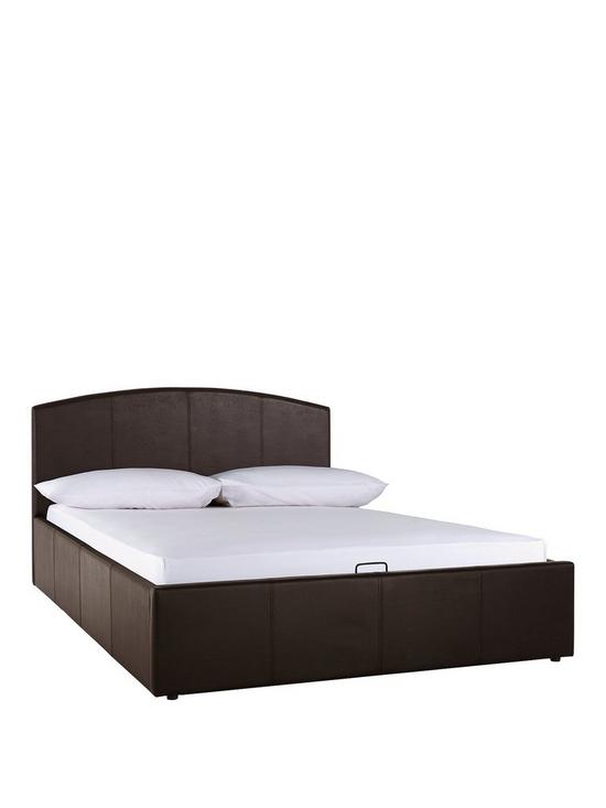 front image of marston-faux-leather-lift-up-storage-bed-with-mattress-options-buy-and-save