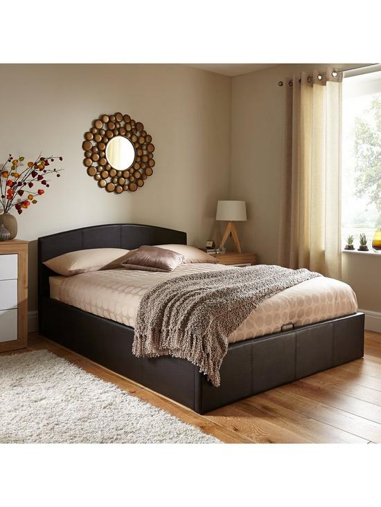 stillFront image of marston-faux-leather-lift-up-storage-bed-with-mattress-options-buy-and-save