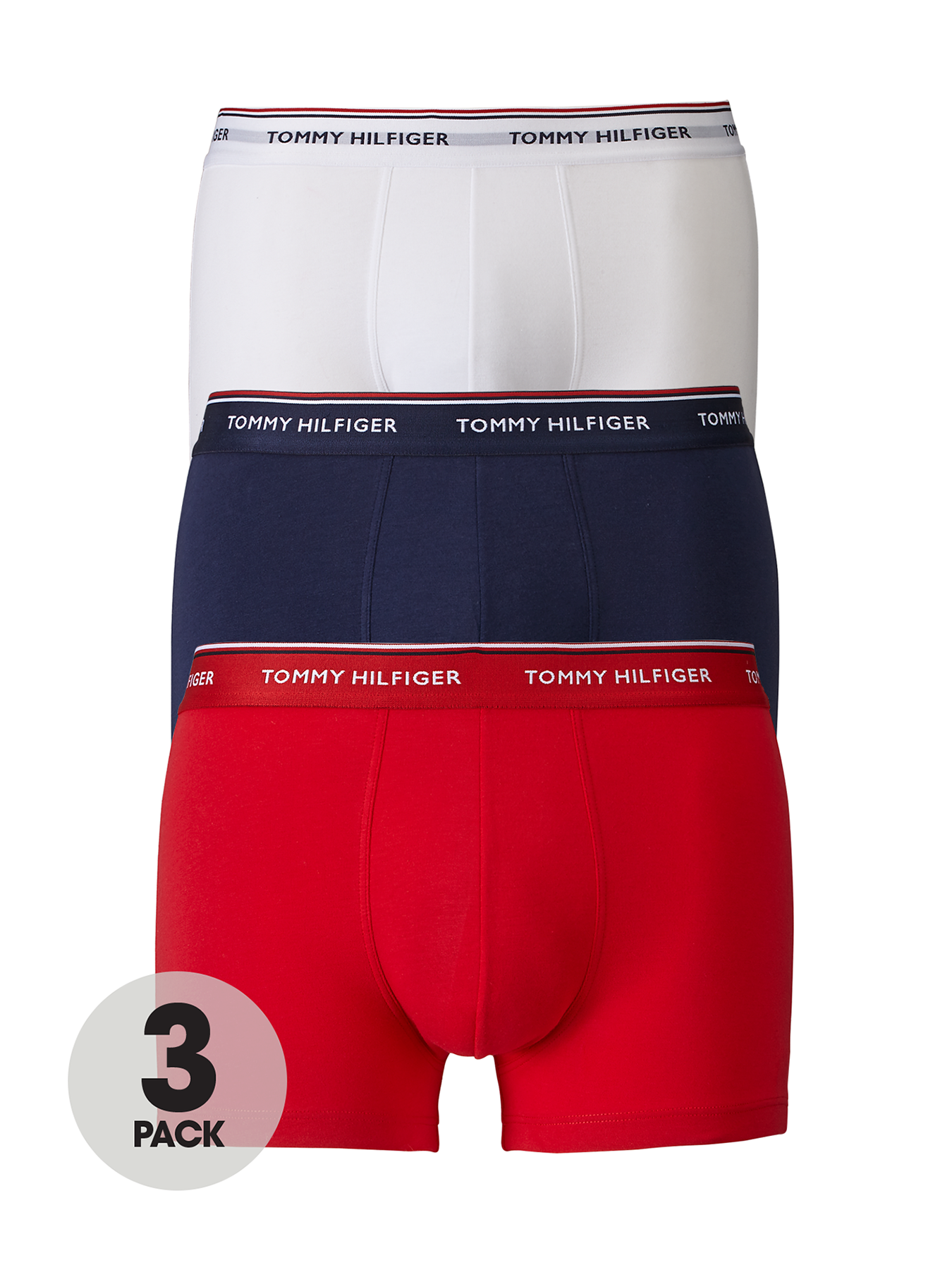 Tommy Hilfiger 3 Pack Boxer Shorts Navy red/white waist