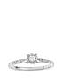  image of love-diamond-9-carat-white-gold-20-point-diamond-centre-cluster-ring-with-diamond-set-shoulders
