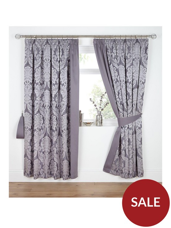 front image of boston-jacquard-lined-pencil-pleat-curtains
