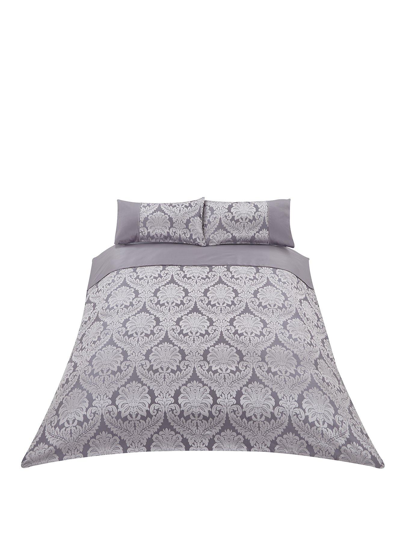 stillFront image of very-home-boston-jacquard-duvet-cover-set-silver