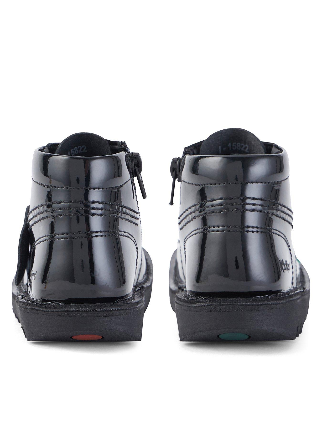 Image 2 of 7 of Kickers Kick Hi Patent&nbsp;School Shoes - Black