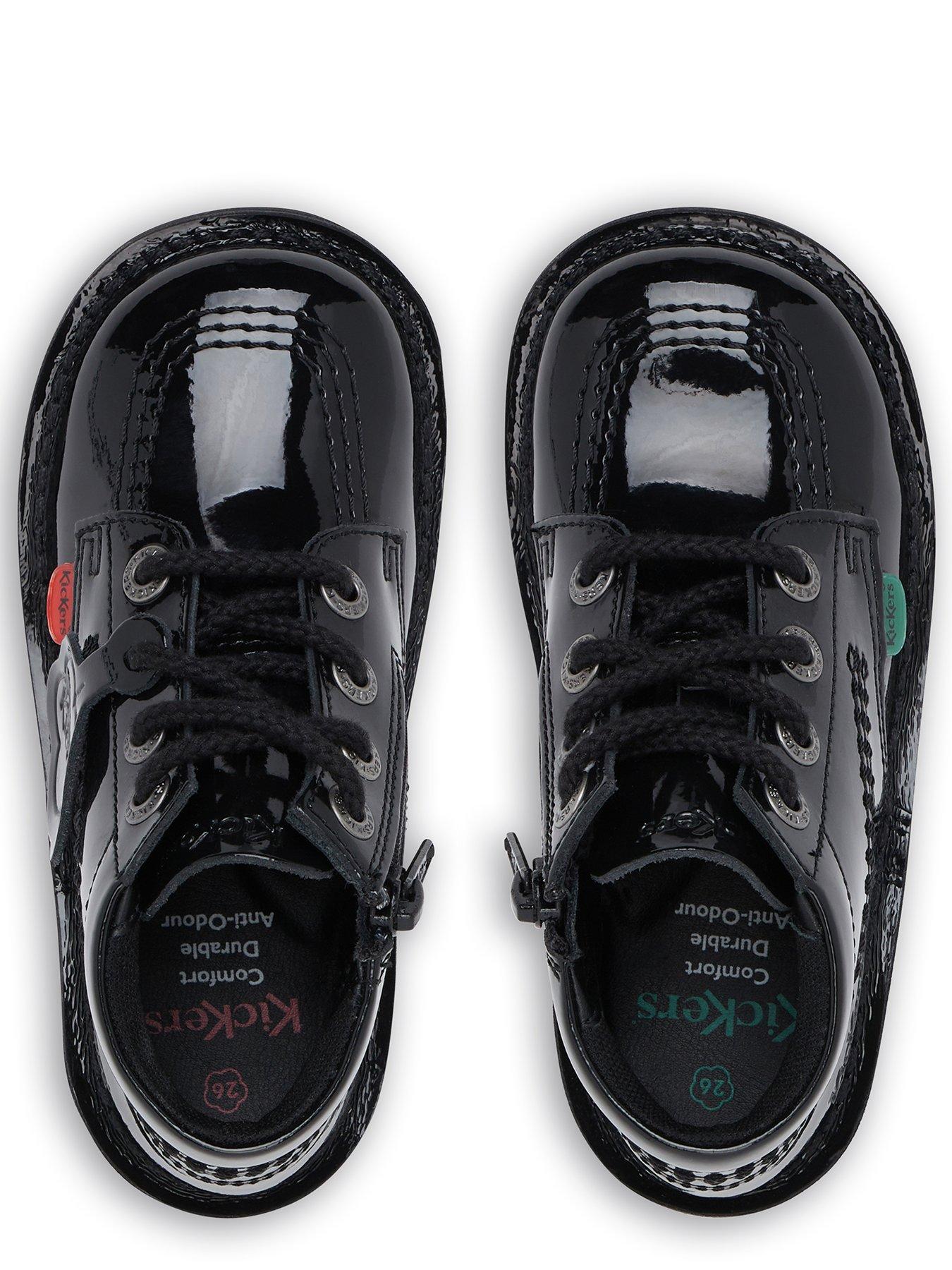 Image 5 of 7 of Kickers Kick Hi Patent&nbsp;School Shoes - Black