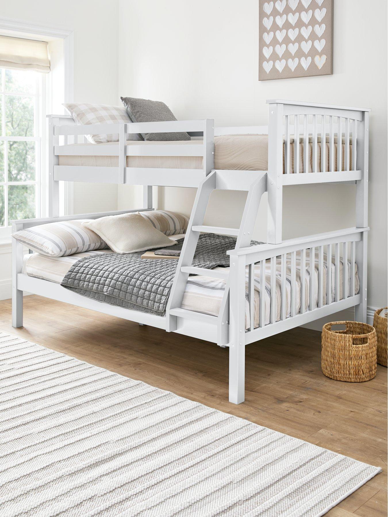 The Very Collection Novara Detachable Trio Bunk Bed with Mattress Options (Buy  &  SAVE!) – White - FSC® Certified