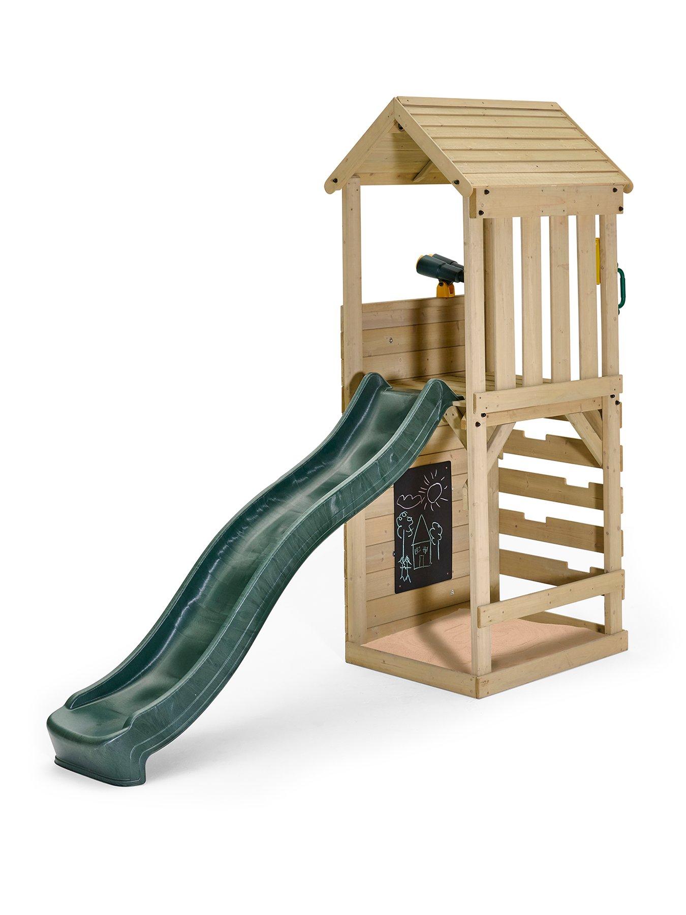 Plum Wooden Lookout Tower Play Centre with Slide, Climbing Wall