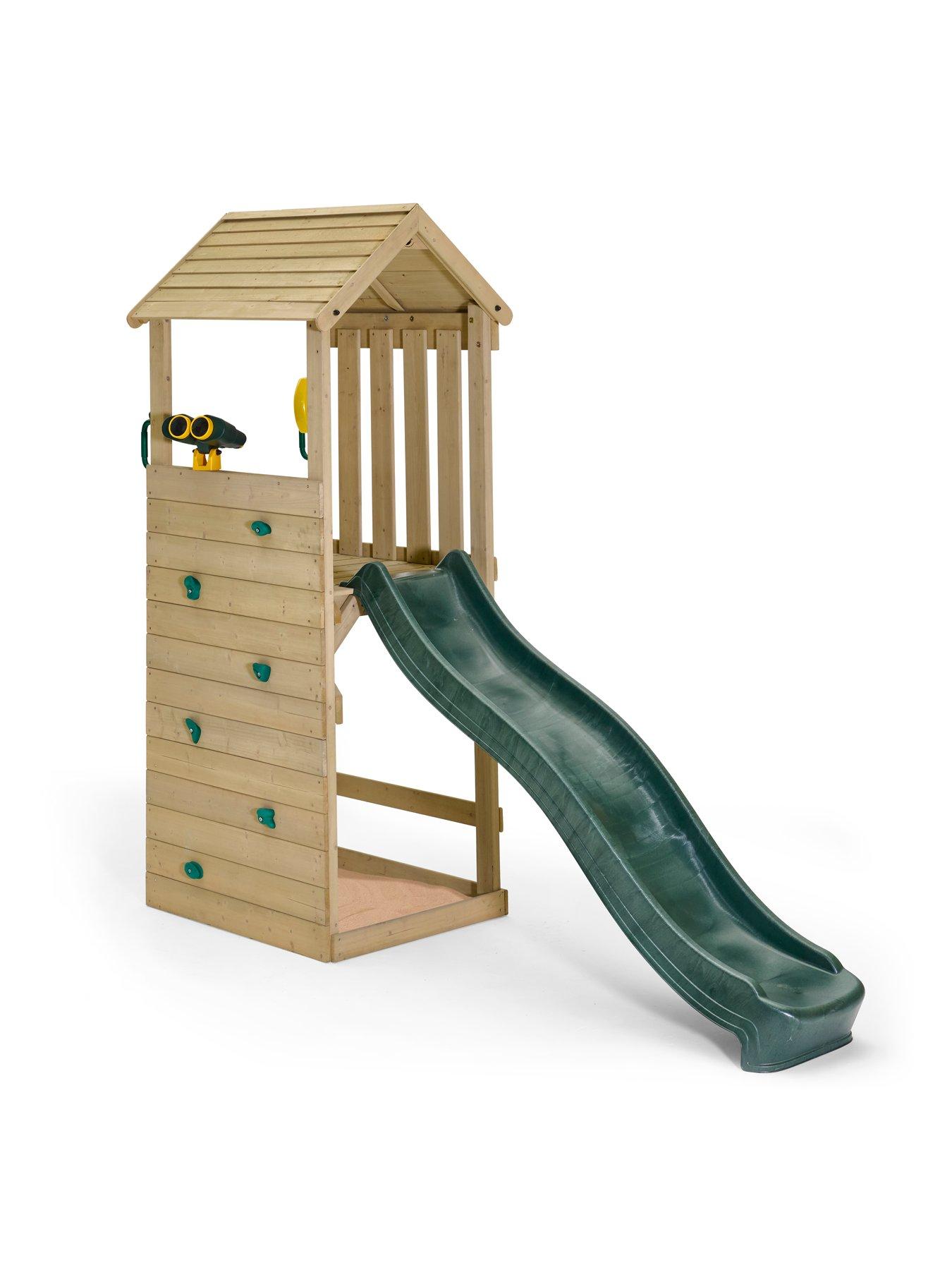 Image 2 of 7 of Plum Wooden Lookout Tower Play Centre with Slide, Climbing Wall and Sand Pit