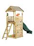  image of plum-wooden-lookout-tower-play-centre-with-slide-climbing-wall-and-sand-pit